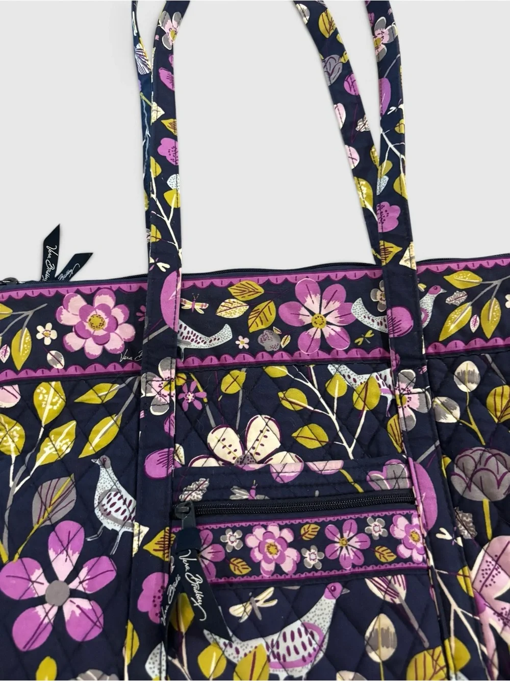 Retired Vera Bradley Floral Nightingale Shoulder Tote Bag